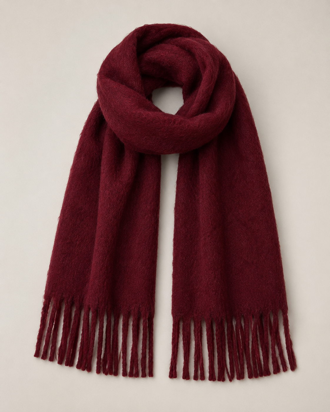 Echarpe - Burgundy Soft Fringe Scarf