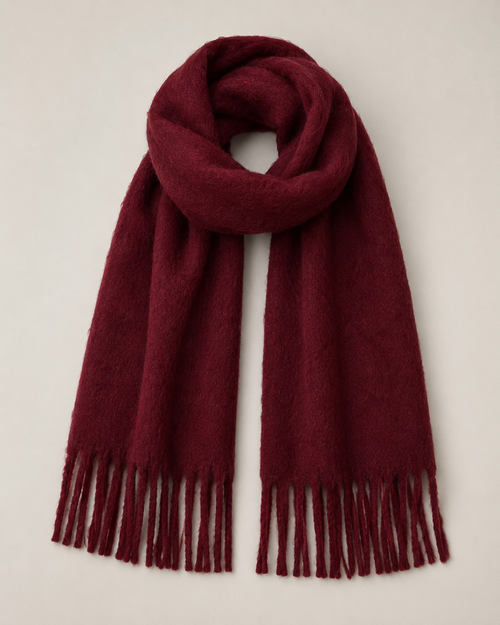 Echarpe - Burgundy Soft Fringe Scarf