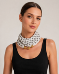 Elegant Polka Dot Neck Scarf with Gold Accent